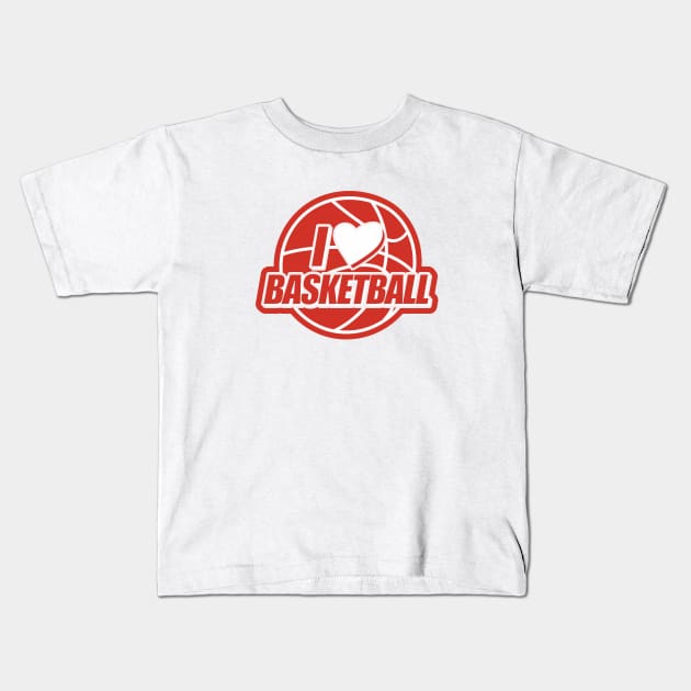 I Heart Basketball Kids T-Shirt by Hayden Mango Collective 